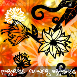 漂亮的手绘鲜花花朵图案Photoshop免费笔刷素材下载-玩吧资源站