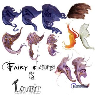 梦幻与抽象的翅膀造型Photoshop翅膀笔刷-玩吧资源站