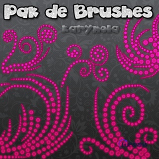 漂亮的点状式漩涡植物印花图案PS花纹笔刷素材-玩吧资源站