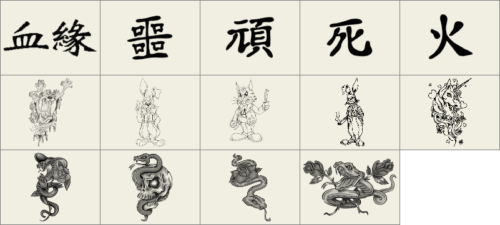 毒蛇、骷髅头、独角兽、兔子、猫咪等Photoshop笔刷素材-玩吧资源站