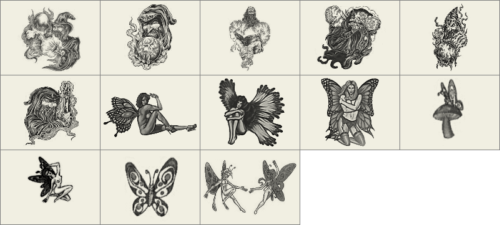 女妖精、巫师、魔法师图案Photoshop笔刷素材下载-玩吧资源站