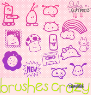 卡哇伊卡通宠物图形Photoshop美图笔刷-玩吧资源站