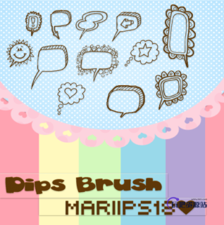 可爱卡通手绘对话框、消息框、气泡框图案PS美图笔刷-玩吧资源站