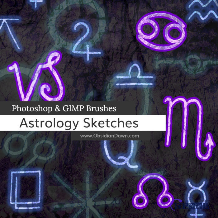 神秘外星人符号图形Photoshop笔刷素材下载