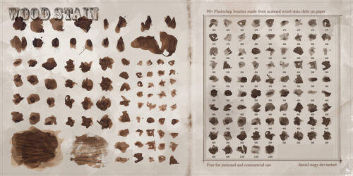 水彩、颜料、水粉涂抹痕迹效果Photoshop笔刷素材下载-玩吧资源站