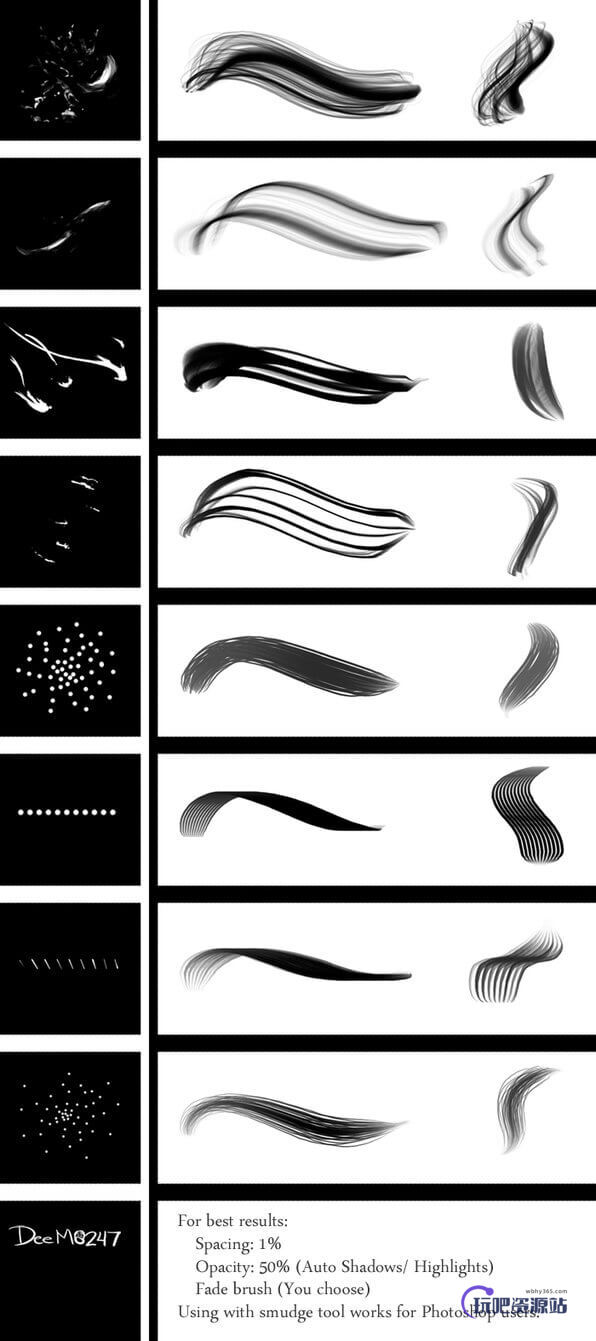 毛发、绒毛、软毛纹理手绘Photoshop笔刷素材