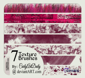 7种纹理材质青草、油漆飞溅、水泥墙壁、砖石纹理等PS笔刷素材下载-玩吧资源站