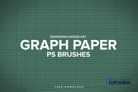 8种线框纹理、图纸方格布纹理PS笔刷素材下载-玩吧资源站