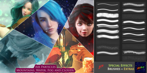 CG特效效果修饰性、灰尘、微颗粒效果PS笔刷素材-玩吧资源站