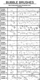 一组水珠子、水泡、气泡、碳酸饮料中的泡泡效果Photoshop笔刷素材下载-玩吧资源站
