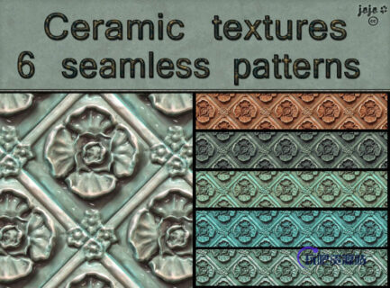 6种瓷器花纹背景图案Photoshop填充图案底纹素材.pat（图片格式素材，可以无缝拼接！）-玩吧资源站