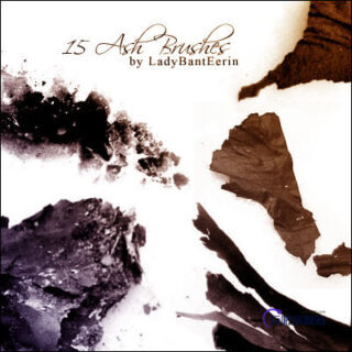 15种纸张燃烧的灰烬、燃烧物PS笔刷素材下载-玩吧资源站