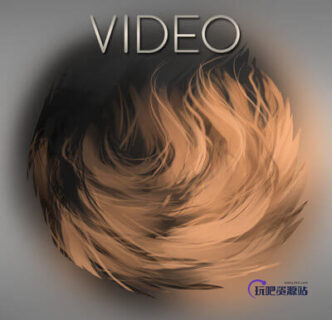 皮毛纹理效果Photoshop绒毛材质笔刷素材-玩吧资源站