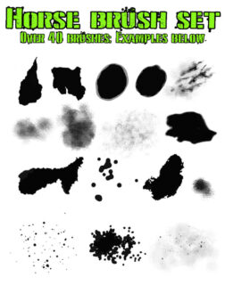 马的斑纹纹理图案、花豹皮毛纹理、奶牛的斑点效果Photoshop笔刷下载-玩吧资源站