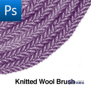 简单的针织羊毛纹理图案PS笔刷素材-玩吧资源站