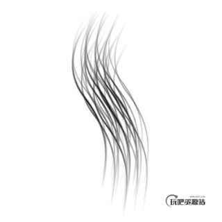 定制型的PS发丝、毛发笔触笔刷素材-玩吧资源站