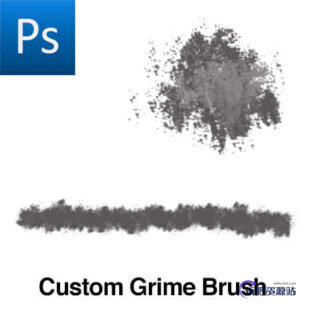 一个污渍纹理效果PS笔刷素材下载-玩吧资源站