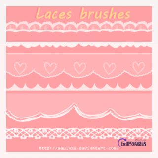 可爱漂亮的花式边框装饰图案PS笔刷素材下载-玩吧资源站