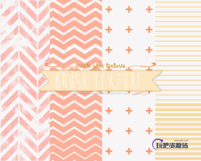 小清新风格背景条纹、加号纹理图案PS笔刷素材-玩吧资源站