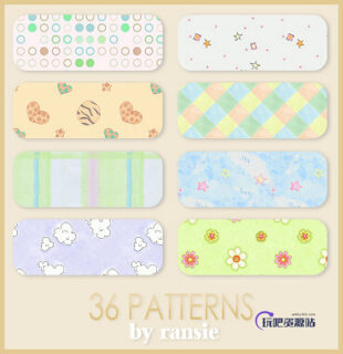 36种童趣卡通贴纸图案背景装饰Photoshop填充素材（JPG图片格式素材，可无缝拼接！）-玩吧资源站