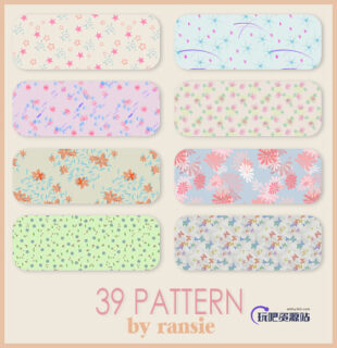 39种小清新花样年华背景图案装饰Photoshop填充素材（JPG图片格式素材，可无缝拼接！）-玩吧资源站