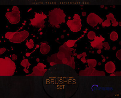 水彩画笔飞溅效果滴溅PS笔刷素材下载-玩吧资源站