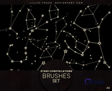 星空星星图案Photoshop笔刷素材下载-玩吧资源站