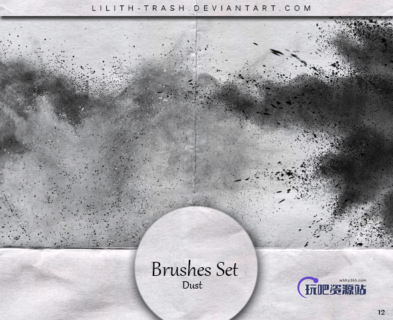 爆炸性的灰尘效果、喷漆喷溅效果Photoshop笔刷下载-玩吧资源站