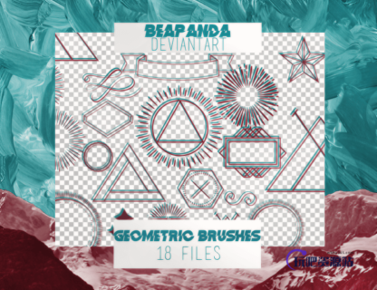 简单的闪光图形、五角星、三角形、横幅图像Photoshop笔刷素材-玩吧资源站