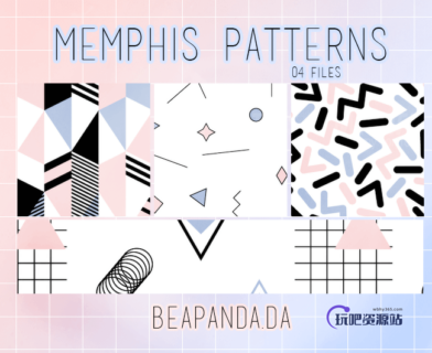 时尚可爱的的小清新图案Photoshop背景填充素材下载-玩吧资源站