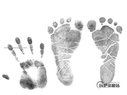 手印、掌印、脚印、脚纹图案Photoshop笔刷素材-玩吧资源站