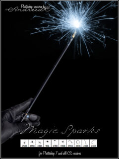 燃烧的烟火火花棒效果Photoshop笔刷素材-玩吧资源站