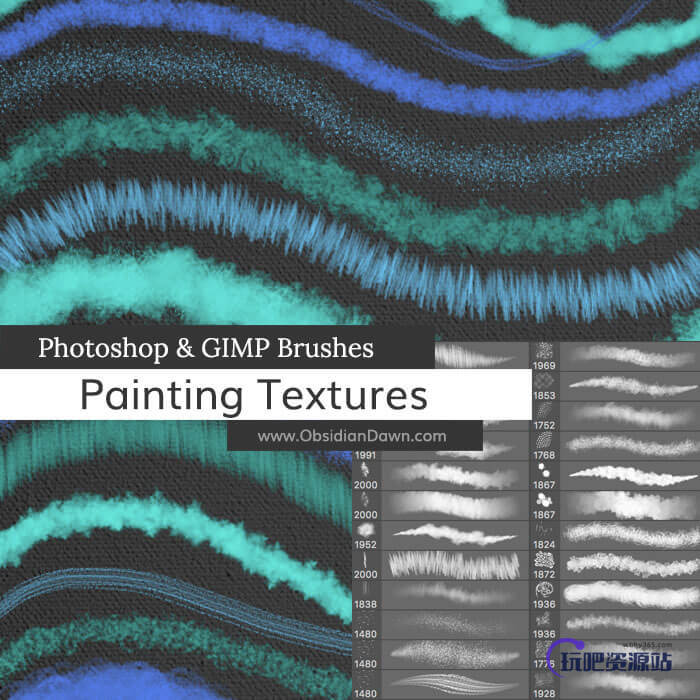 绘画材质类型Photoshop笔刷素材下载