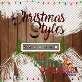 圣诞节、节日装扮Photoshop自定义样式风格素材下载 .asl-玩吧资源站