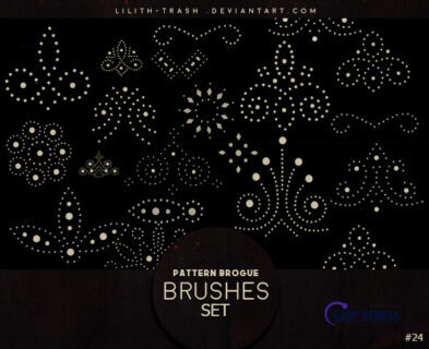 点状花纹图案PS印花图形笔刷素材-玩吧资源站