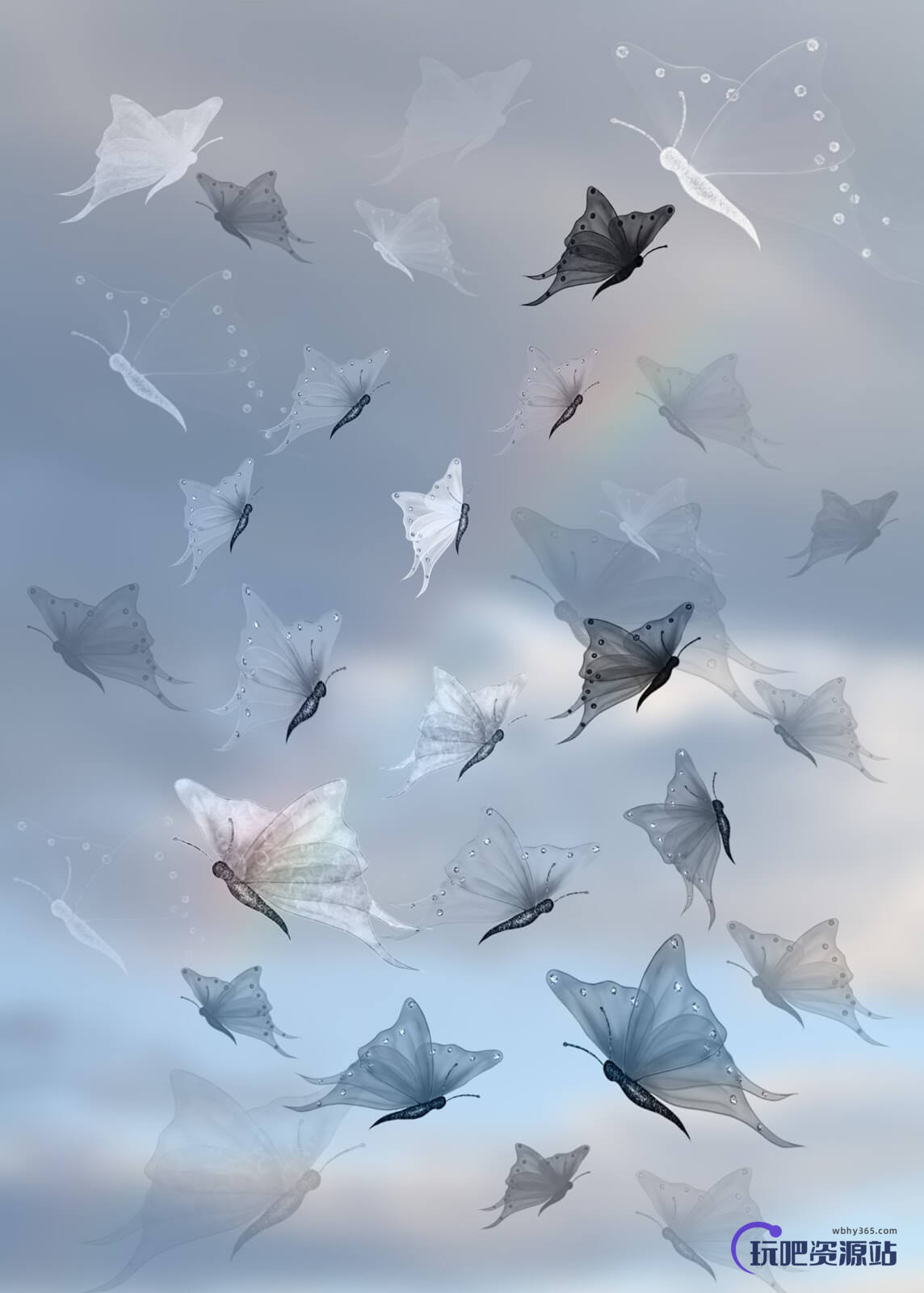 漂亮梦幻的蝴蝶Photoshop昆虫笔刷