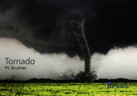 20种龙卷风、旋风、飓风、漩涡等天气场景PS笔刷素材下载-玩吧资源站