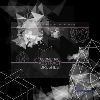 时尚元素几何图形装饰PS背景笔刷素材下载-玩吧资源站
