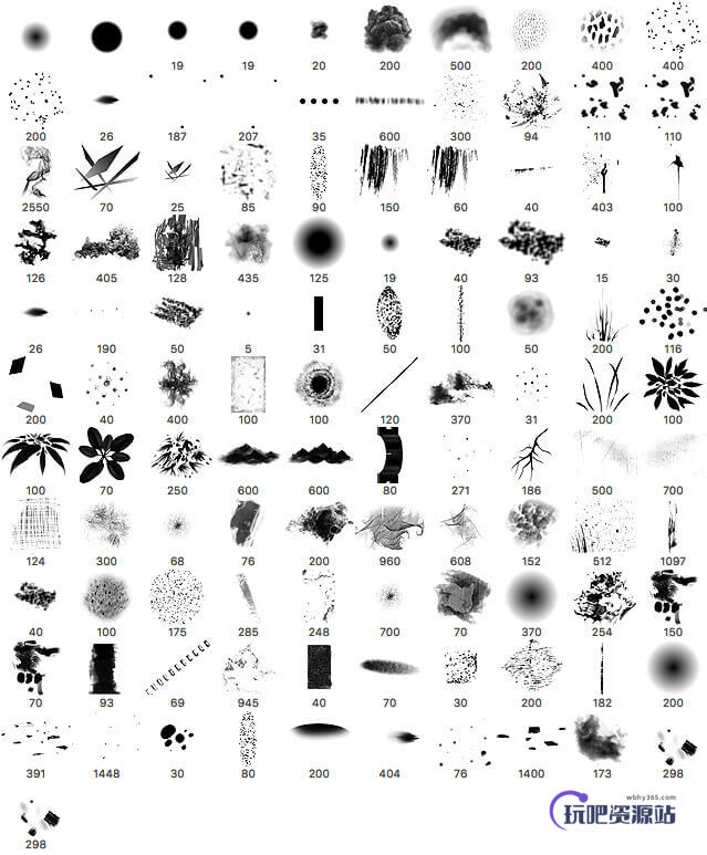 CG插画、油画创作笔刷集合PS画笔笔刷