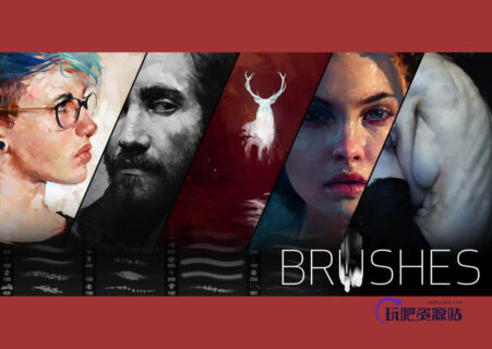 CG插画、油画创作笔刷集合PS画笔笔刷-玩吧资源站