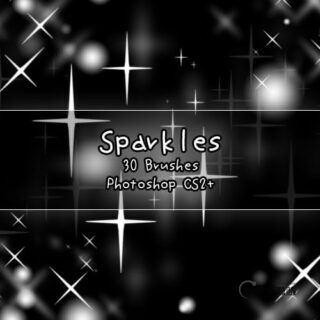 30种星星闪烁效果PS笔刷素材-玩吧资源站