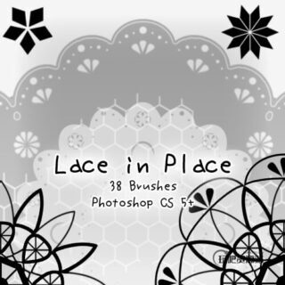 简单漂亮的花边装饰图案、印花效果PS笔刷素材-玩吧资源站