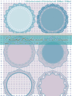 漂亮的圆盘式蕾丝花边图案、杯垫PS笔刷素材-玩吧资源站