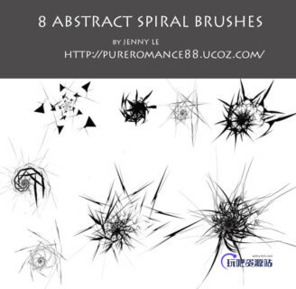 8种超酷爆炸式球形抽象效果PS笔刷素材-玩吧资源站