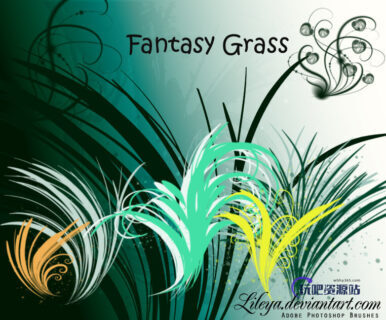 手绘涂鸦青草效果Photoshop小草笔刷-玩吧资源站