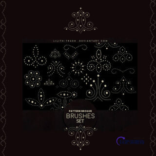 漂亮的手绘点状花纹图案Photoshop笔刷素材下载-玩吧资源站