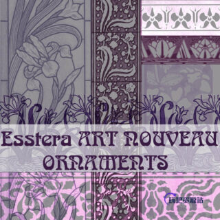 手绘艺术鲜花图案素材PS笔刷下载-玩吧资源站