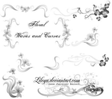 梦幻鲜花花纹图案Photoshop植物花朵笔刷-玩吧资源站