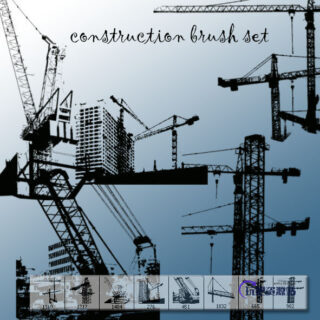 城市建设塔吊PS工程建筑笔刷-玩吧资源站