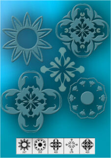 复古式中东伊斯兰教花纹图案PS笔刷素材下载-玩吧资源站